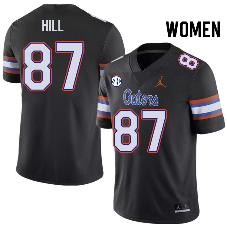 Women #87 Gavin Hill Florida Gators College Football Jerseys Stitched-Black